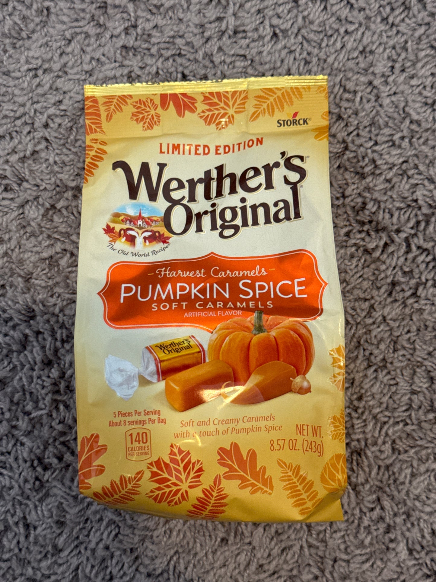 Werther’s Original Pumpkin Spice Soft Caramel Candies 243g bag