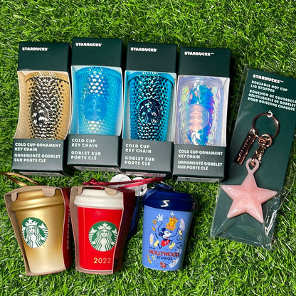 Starbucks Keychains, Keyrings, Hanging Decorations, Straws & Merchandise including Disney