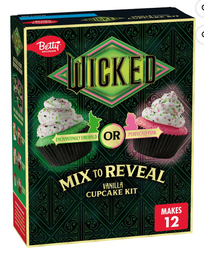 Betty Crocker Wicked Cupcake Kit, Color Changing Baking Kit, Makes 12 Cupcakes, 11.4 oz