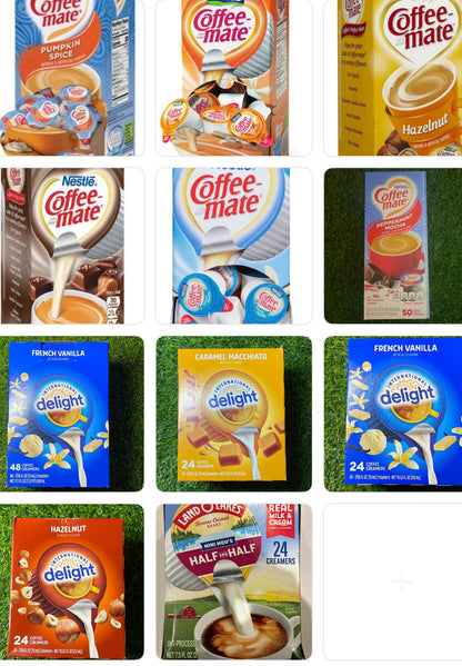 Coffee Creamer Boxes of Singles Various Brands