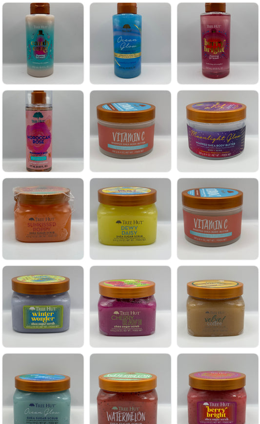 Tree Hut Body Care, Scrubs, Butters & Body Washes and Lip Butter