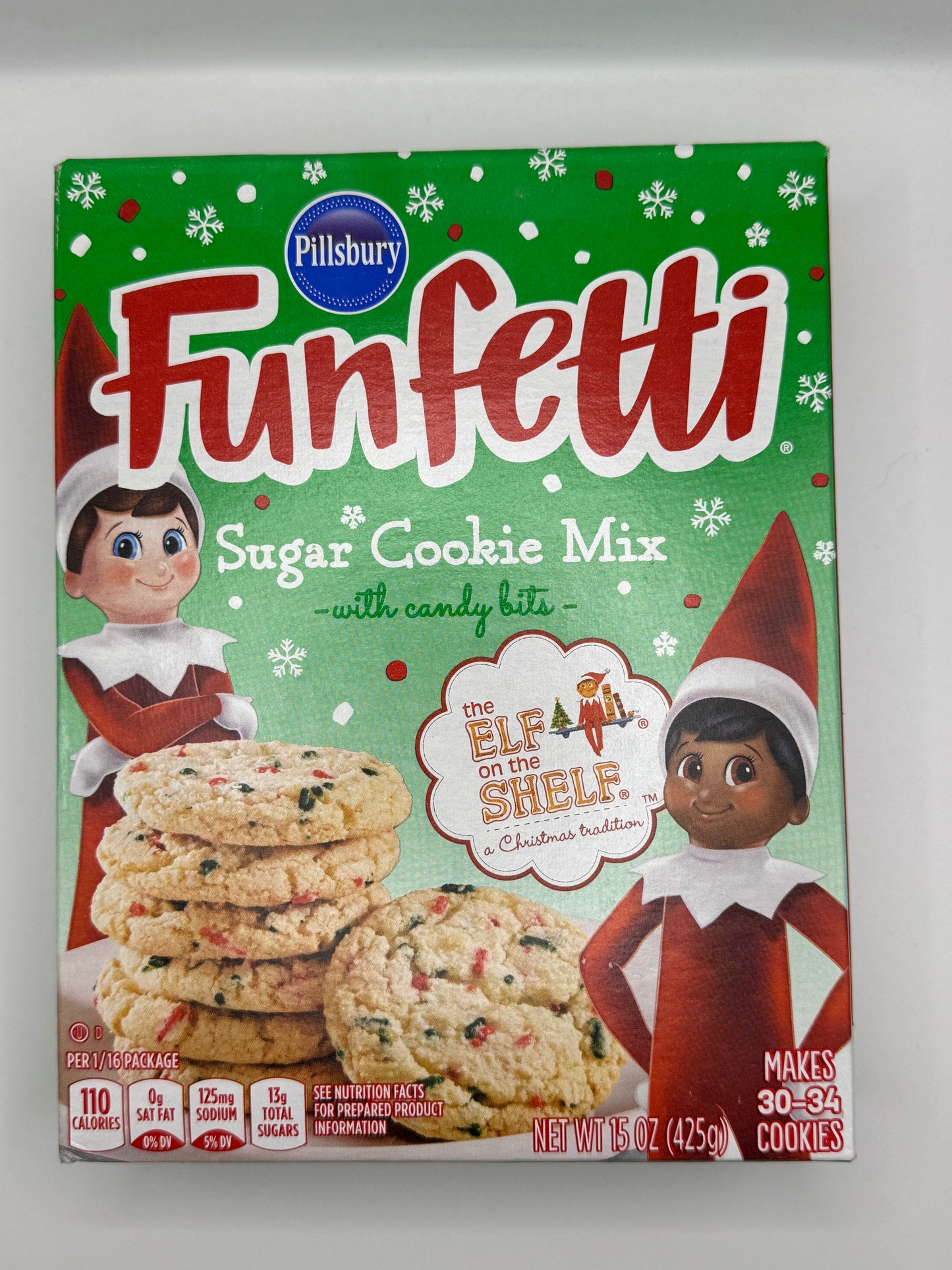 Pillsbury Funfetti Elf on Shelf Sugar Cookie Mix with Candy bits