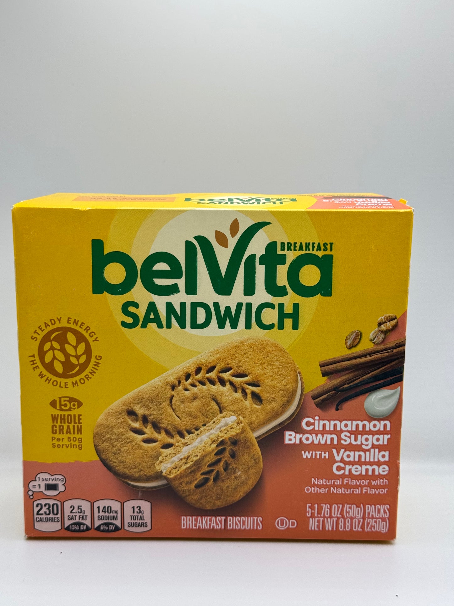 Belvita Sandwich Cinnamon Brown Sugar with Vanilla Crème 5 packs